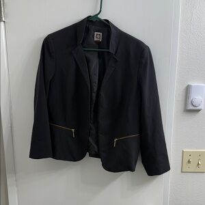 Anne Klein Black Blazer with Gold Accents
